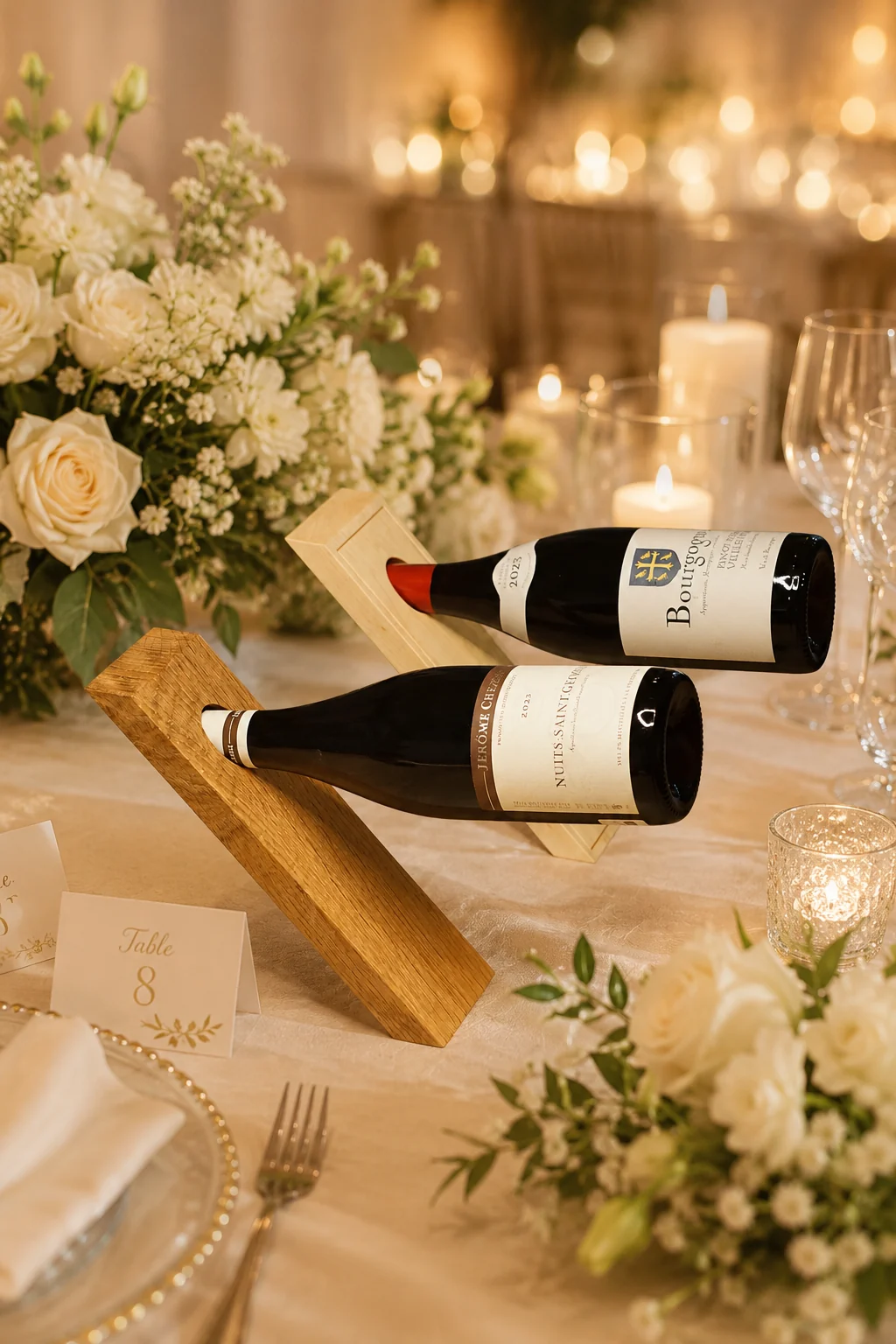 Wood wine bottle holder